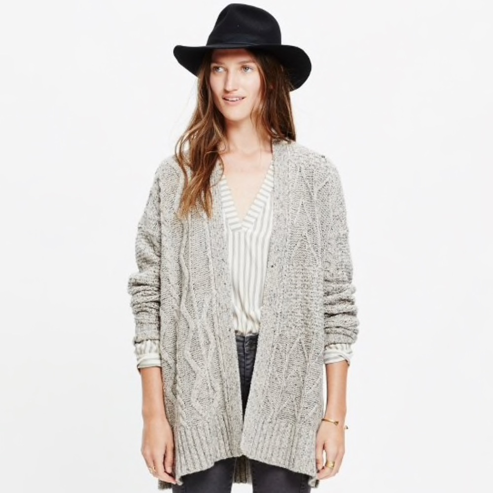 Madewell marled panelstitch cardigan sweater